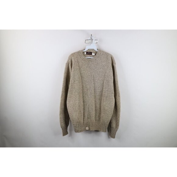 Deadstock Vintage 60s 70s Macys Mens XL Blank Wool Knit Crewneck Sweater USA